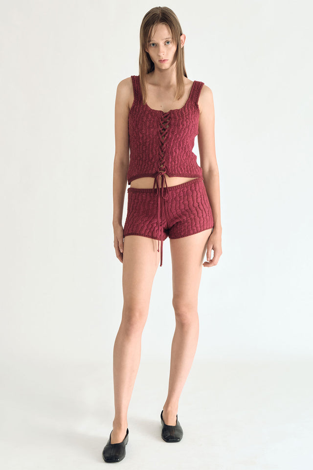 Knitted Hot Shorts (Raspberry)