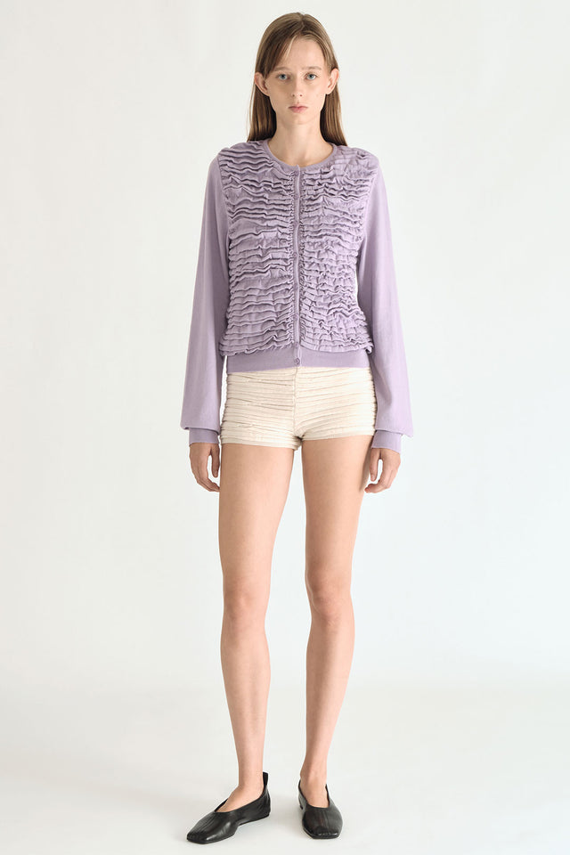 “KNT 05” Button-Up Cardigan Bouganville