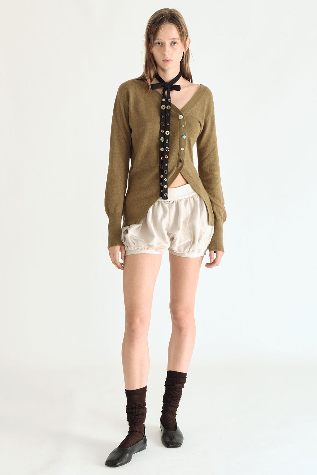 Asymmetric Cardigan Olive Green – Plās