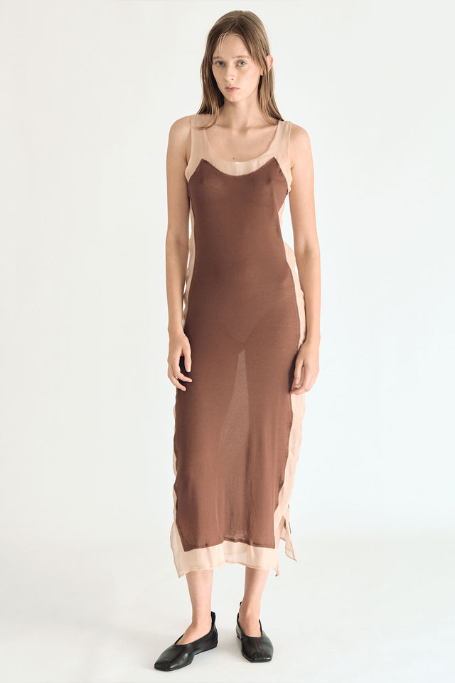 “DRS 01” Sleeveless Dress Terracota
