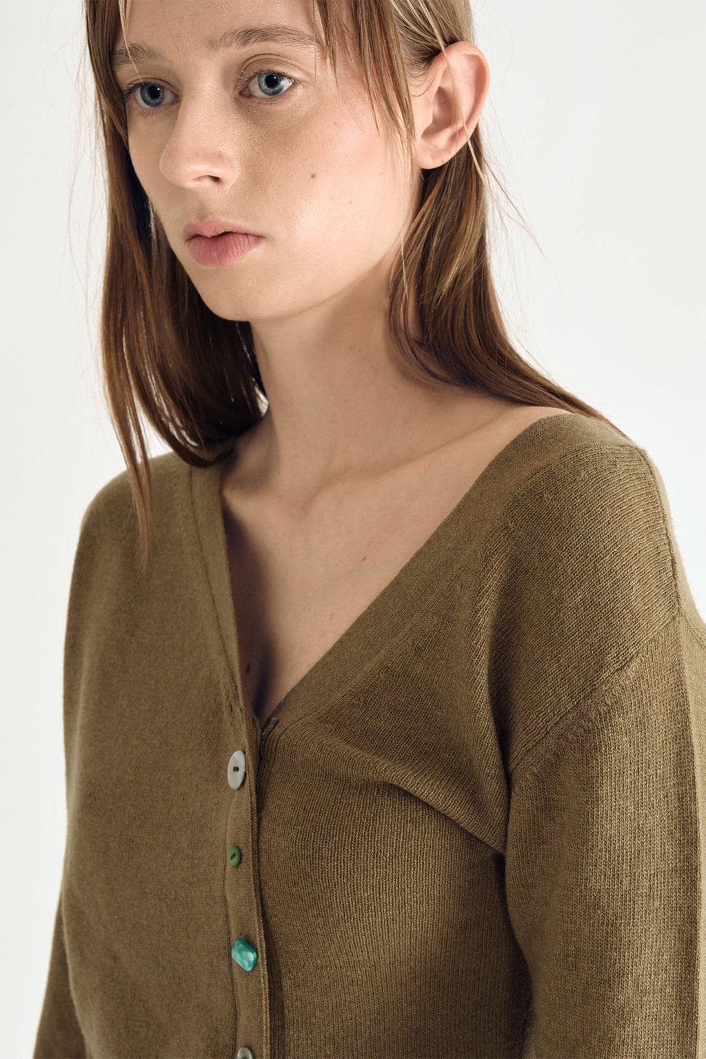 Asymmetric Cardigan Olive Green – Plās