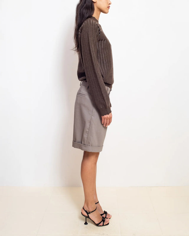 “KNT 01” Knitted Mohair Crew Neck Sweater