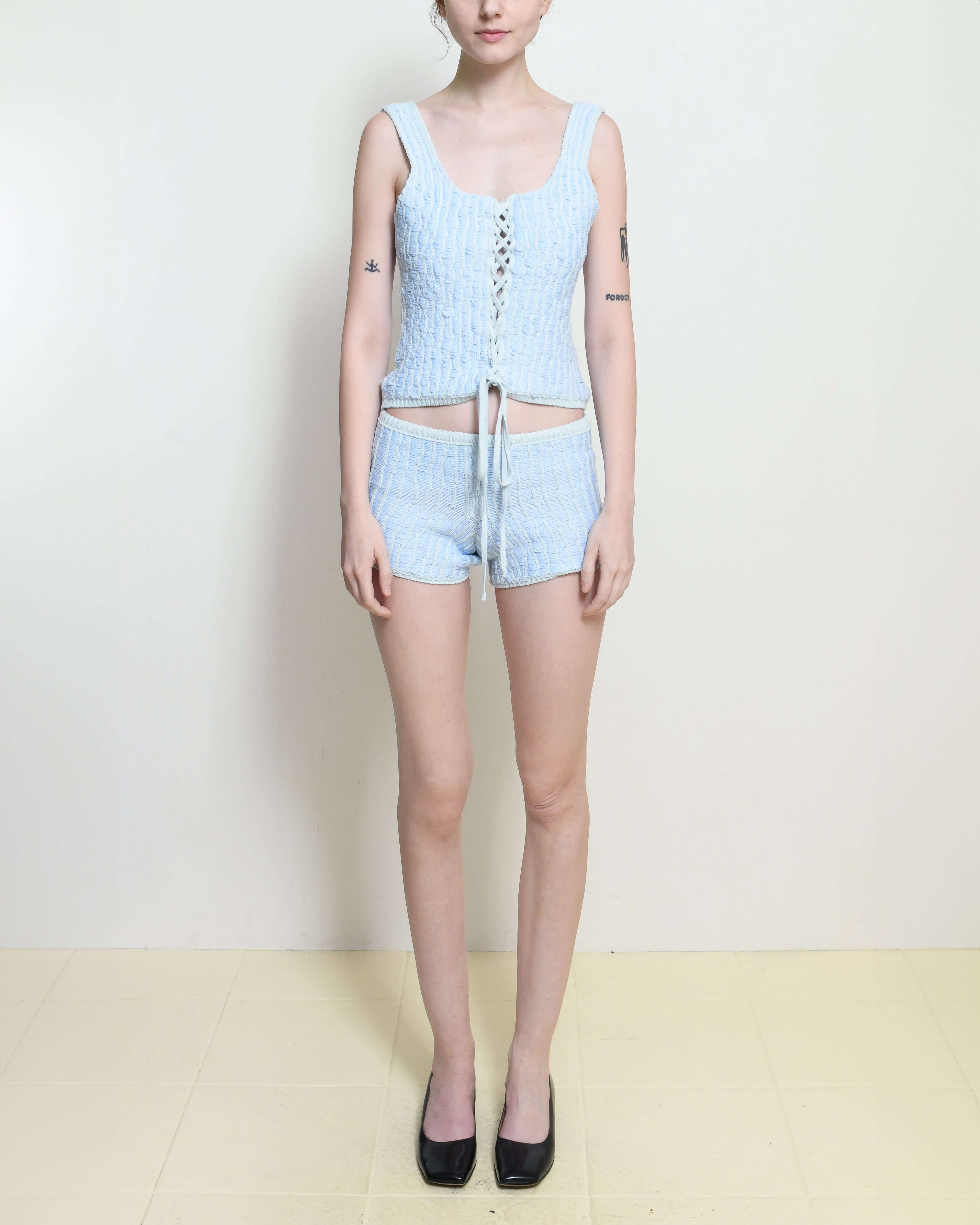 Knitted Blouse Corset (Glacier Blue)