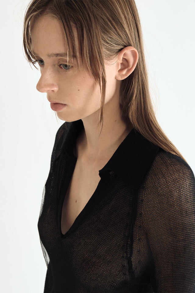 Double Layer Polo Black