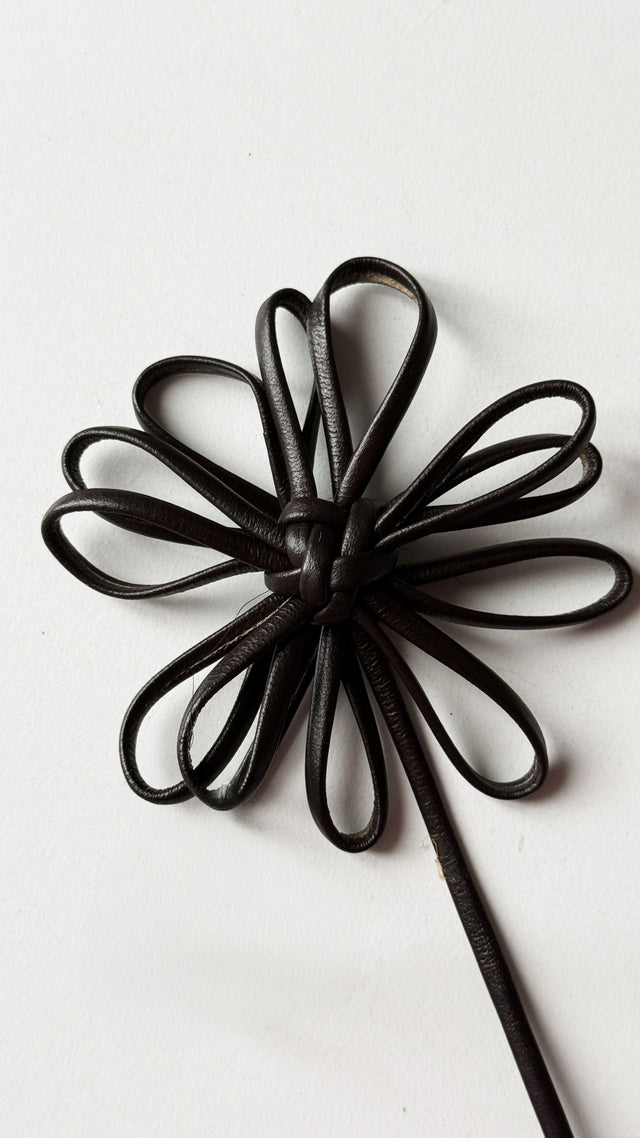 Leather Flower pin