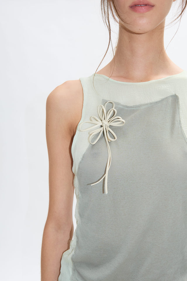 Leather Flower pin