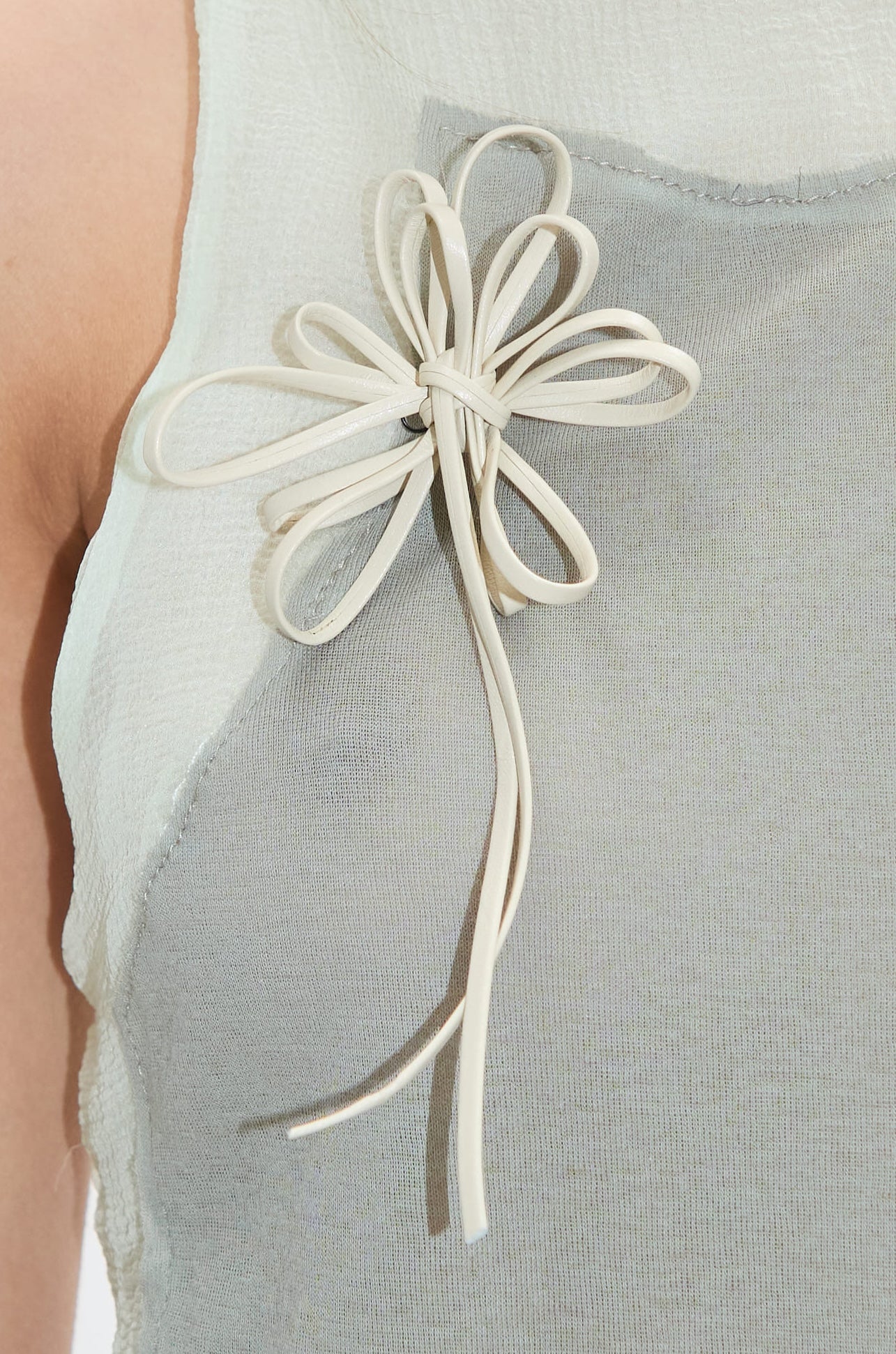 Leather Flower pin