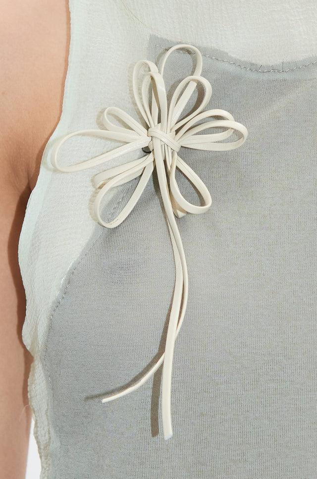 Leather Flower pin