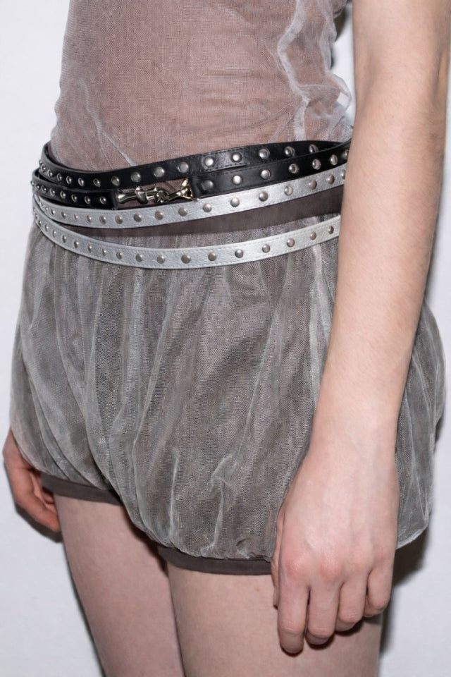 Thin Leather Studded Belt